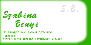 szabina benyi business card